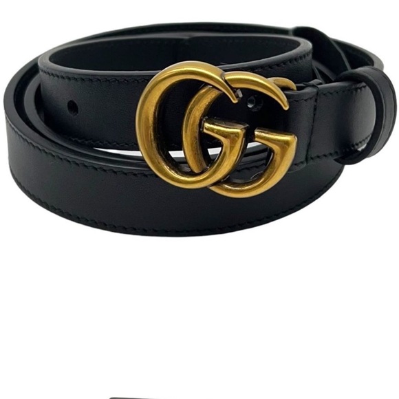 Authentic Gucci Marmount Belt
Black leather with gold hardware
Size 85/34\